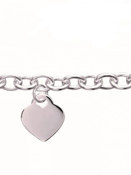 Bracelet maille ovale et coeur en argent 925 type Tiffany