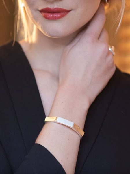 Bracelet octogone avec ouverture en argent 925