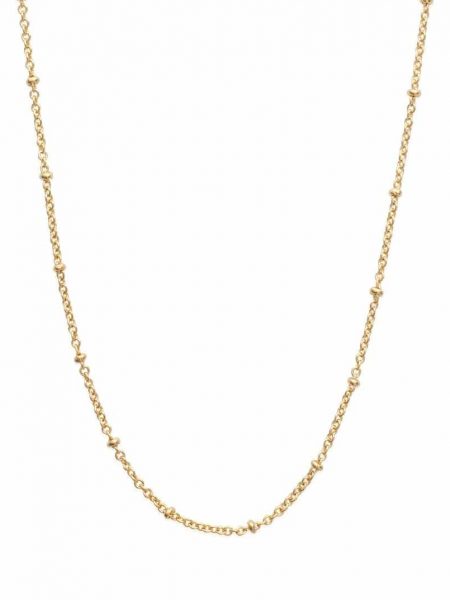 Collier chaine perles et médaillon croix zirconium plaqué or 3 microns