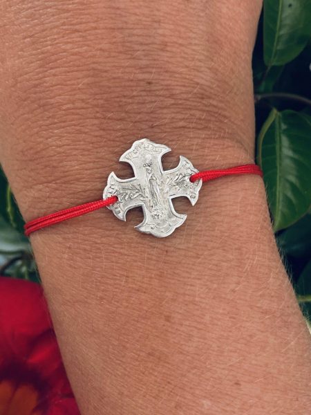 Bracelet petite croix, vierge Marie en Argent 925