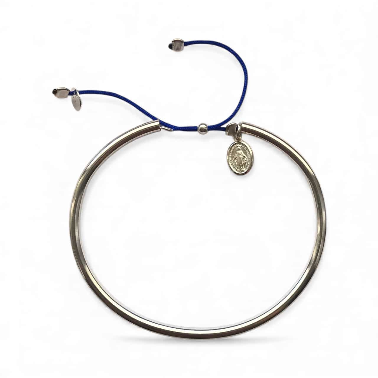 Jonc en argent avec médaille miraculeuse