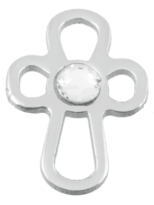 Bracelet croix enfant en argent et cristal blanc
