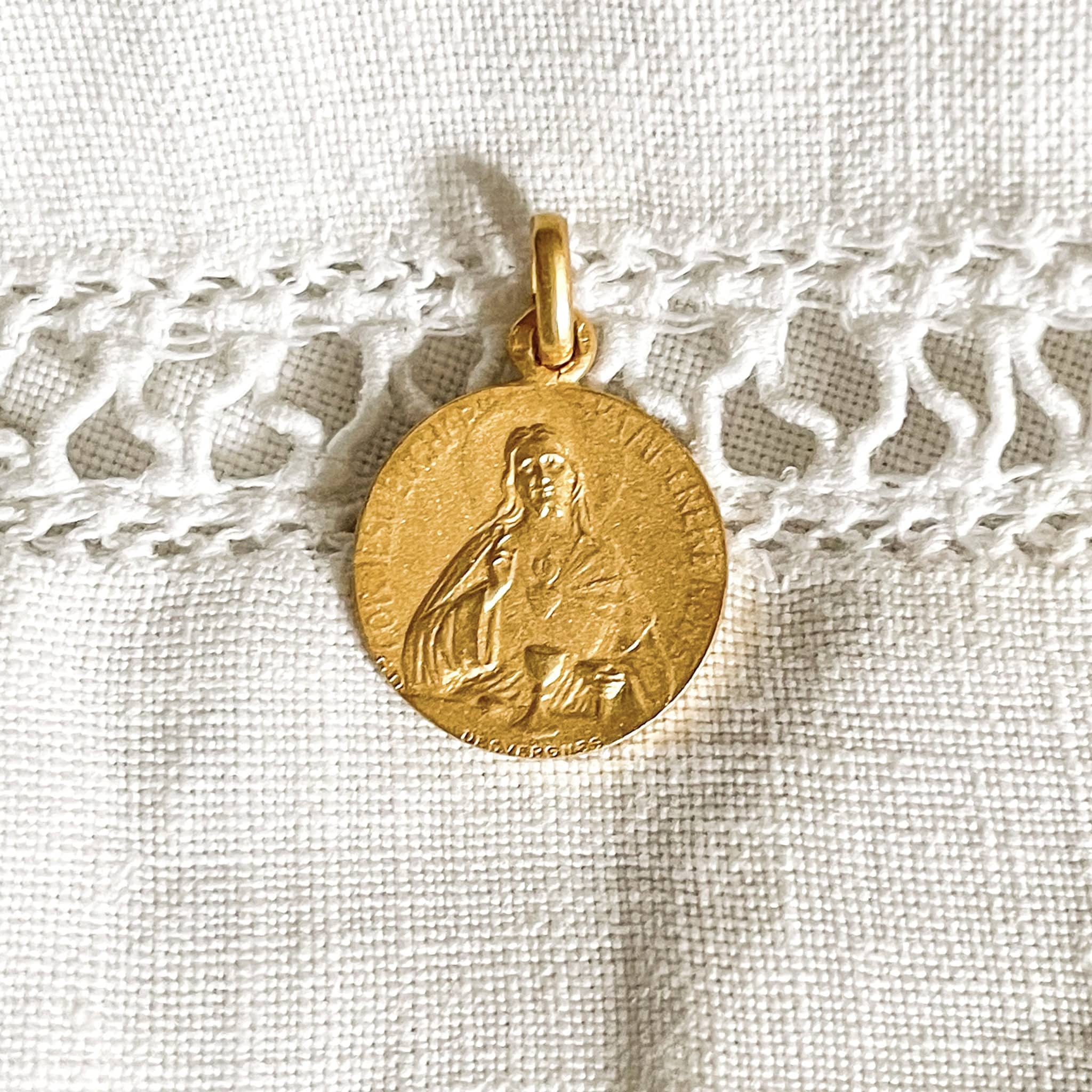 Médaille ancienne en or, du Coeur Sacré de Jésus