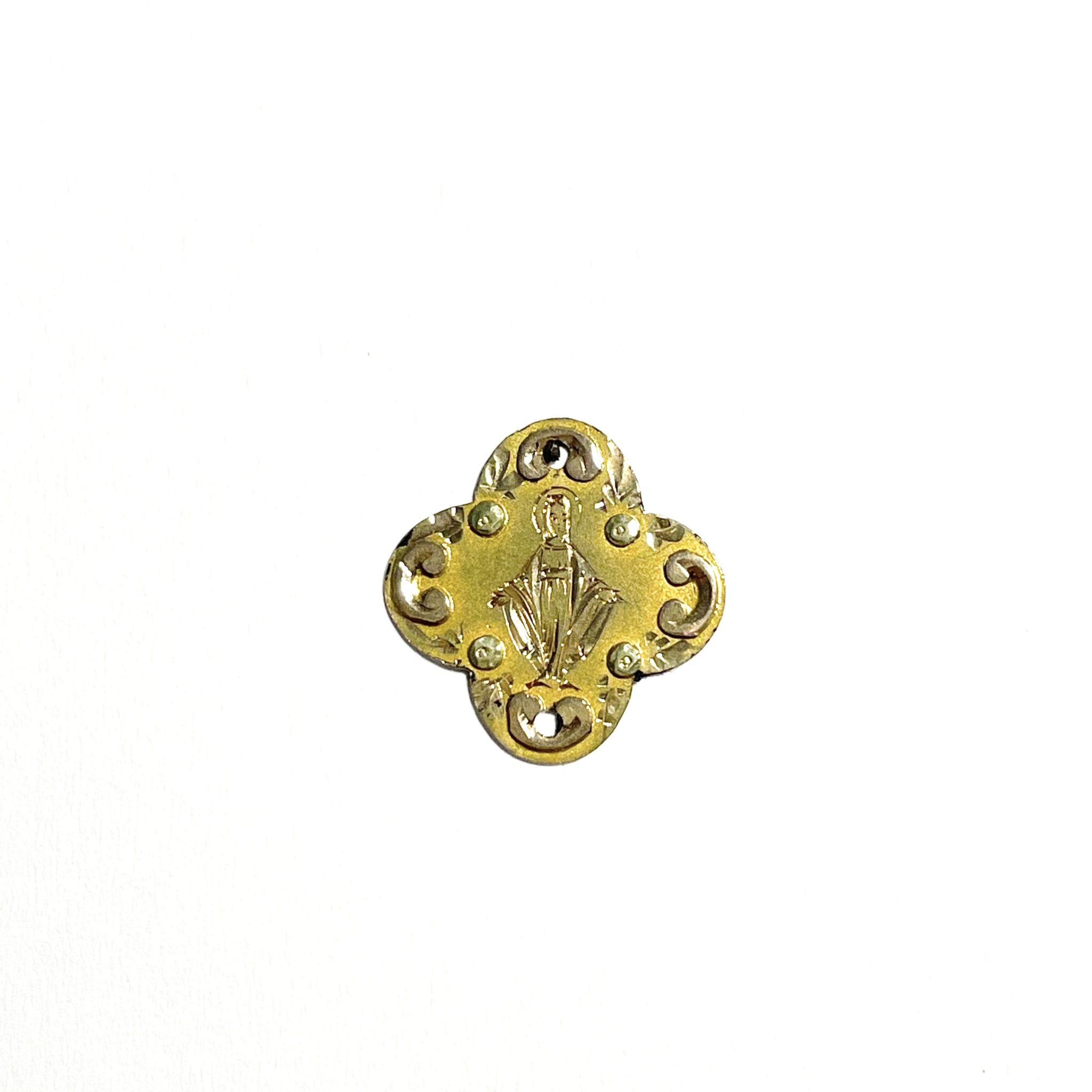 Petite médaille ancienne croix de la Vierge Marie en or
