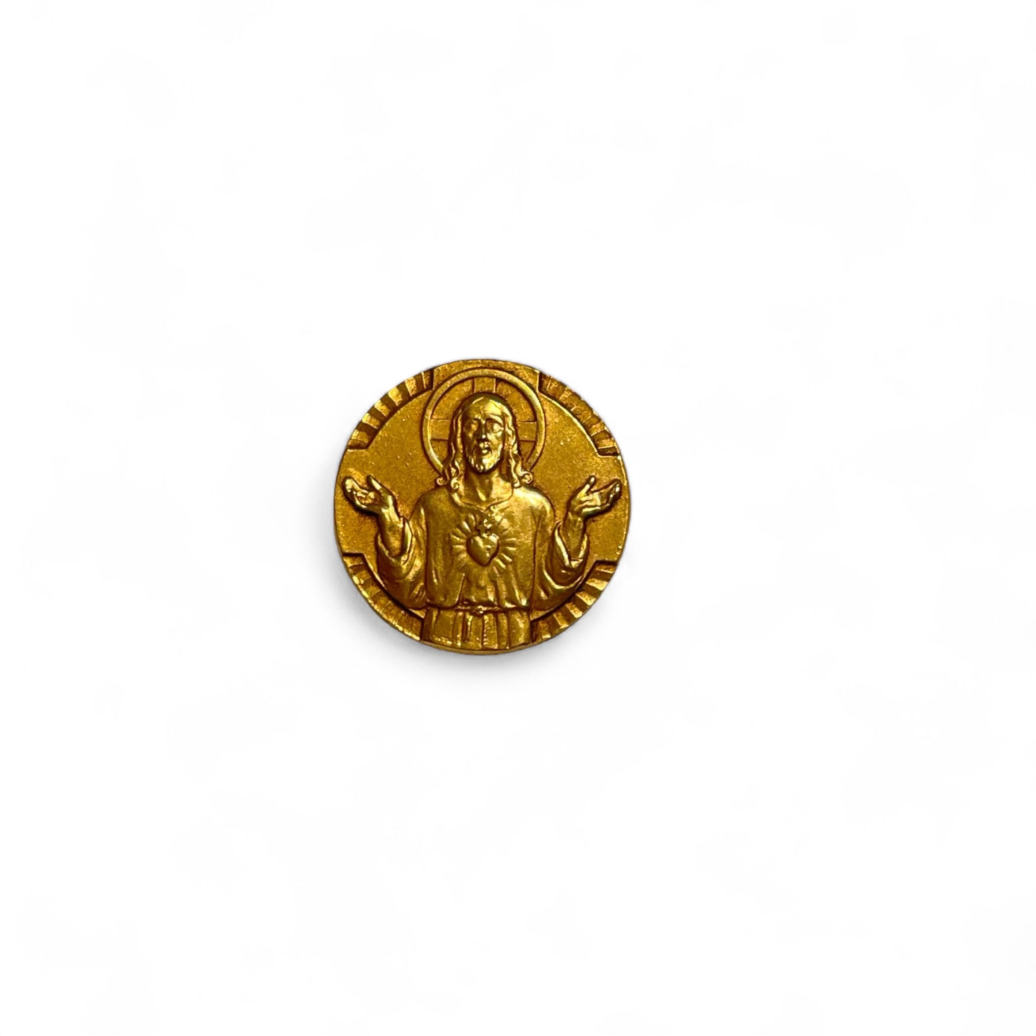 Médaille du sacré coeur de jésus en plaqué or fix