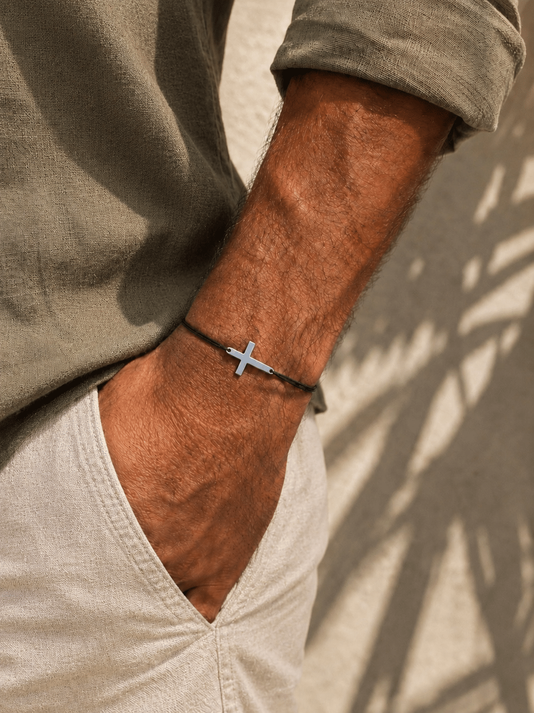 Bracelet Croix en argent 925 pour homme