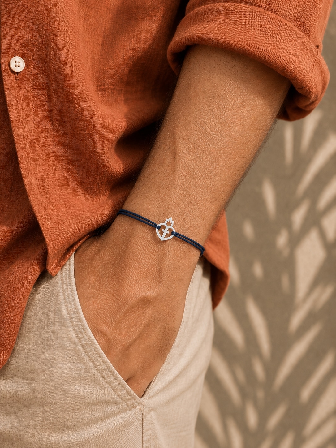 bracelet sacré coeur en argent 925 pour homme